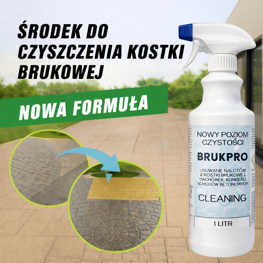 BRUKPRO- Płyn do Kostki Kamienia Na Mech - czyść w 10 minut.