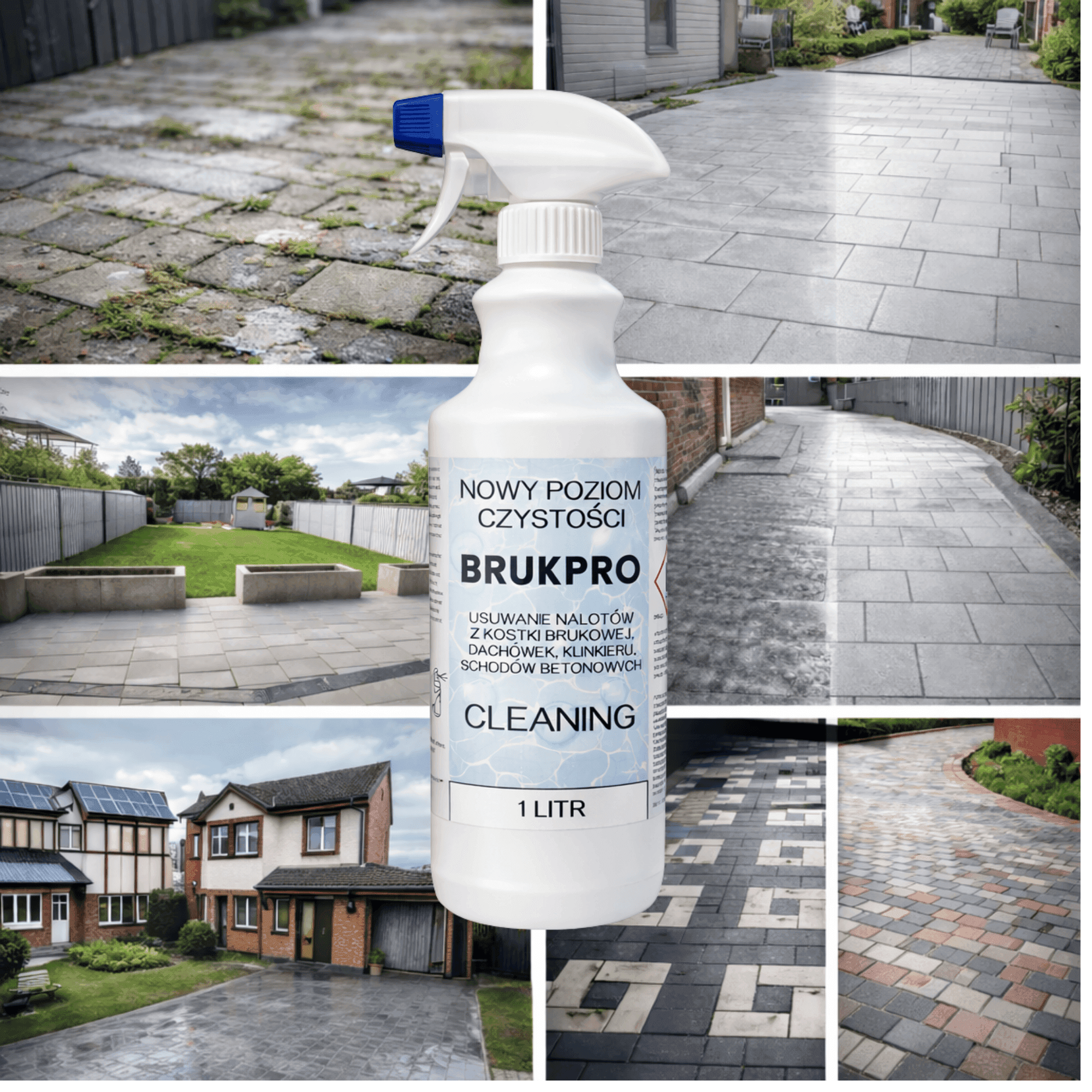BRUKPRO- Płyn do Kostki Kamienia Na Mech - czyść w 10 minut.