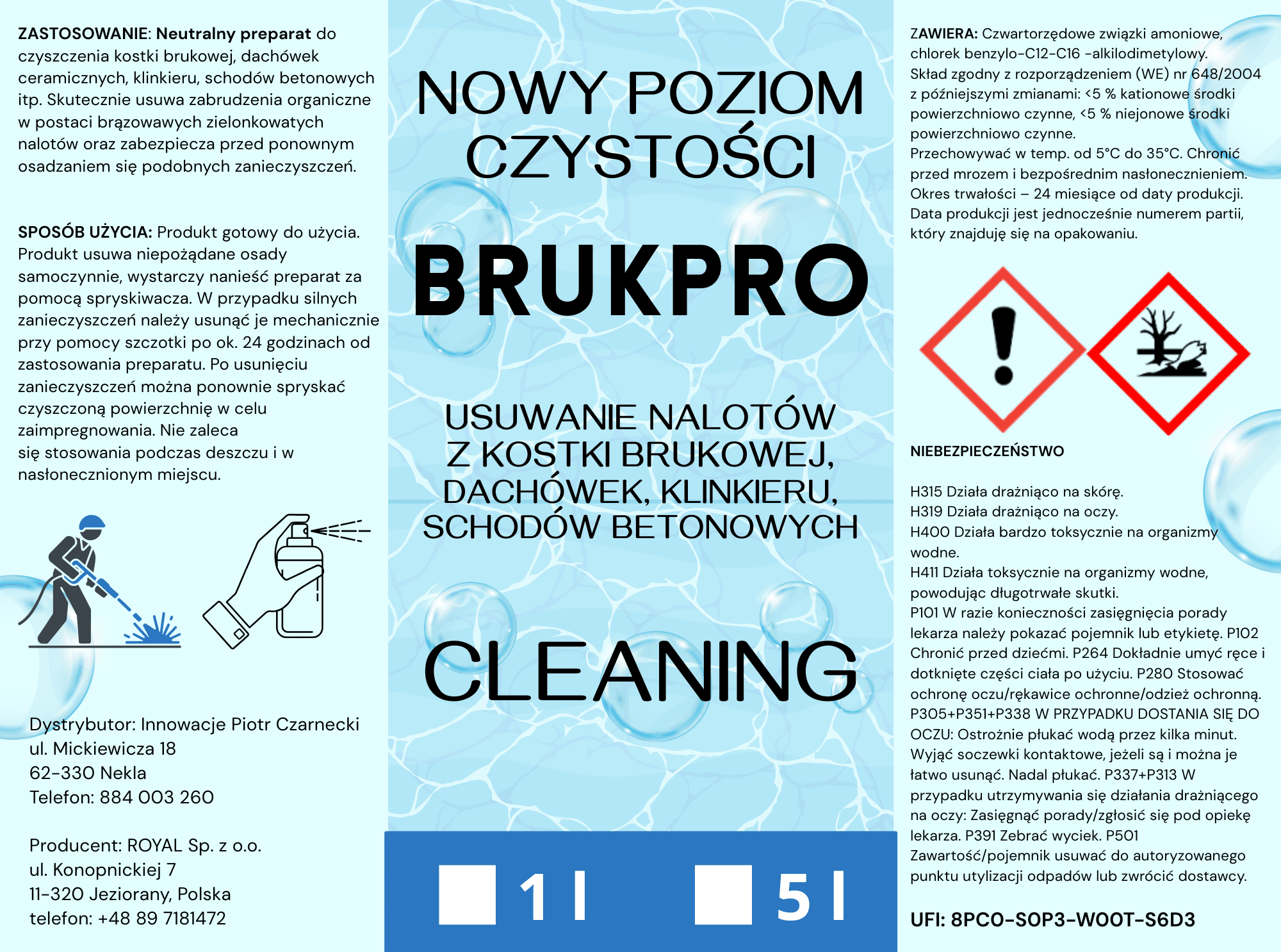 BRUKPRO- Płyn do Kostki Kamienia Na Mech - czyść w 10 minut.