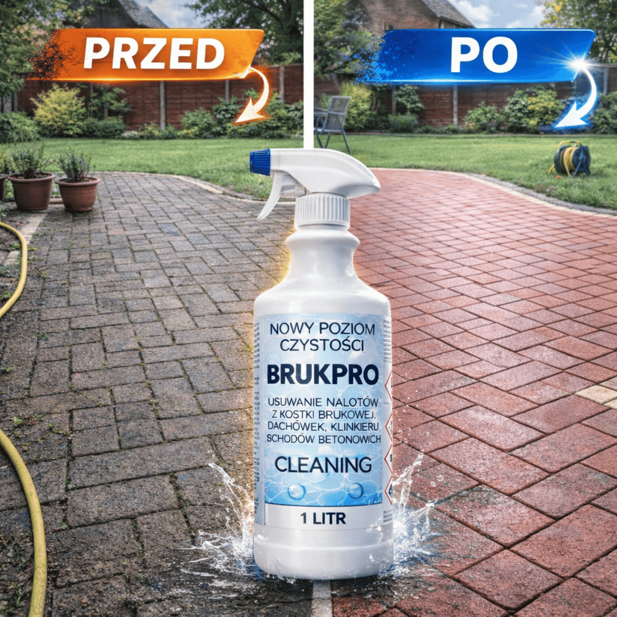 BRUKPRO- Płyn do Kostki Kamienia Na Mech - czyść w 10 minut.